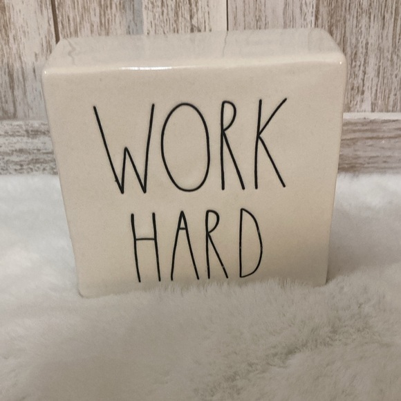 Rae Dunn Be Brave/Work Hard Paperweight - Picture 2 of 6